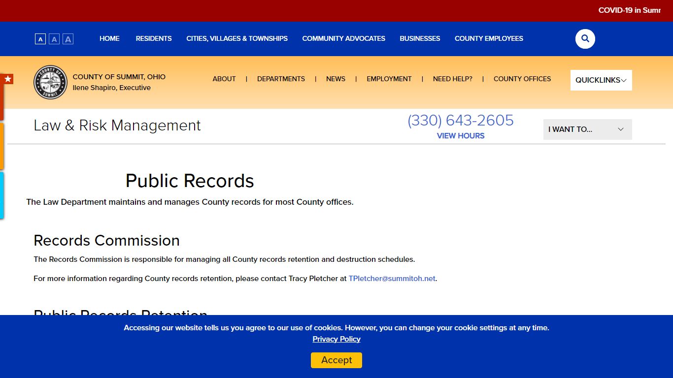 Public Records : Summit County, Ohio - Executive Office
